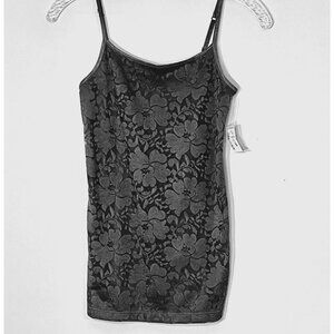 New Aeropostale Gray Favorite Cami Mesh Women SP Floral Tank Y2K FairyGoth Witch